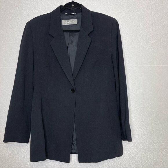 Maxmara Textured One Button Suit Jacket Blazer 14 - Picture 1 of 7
